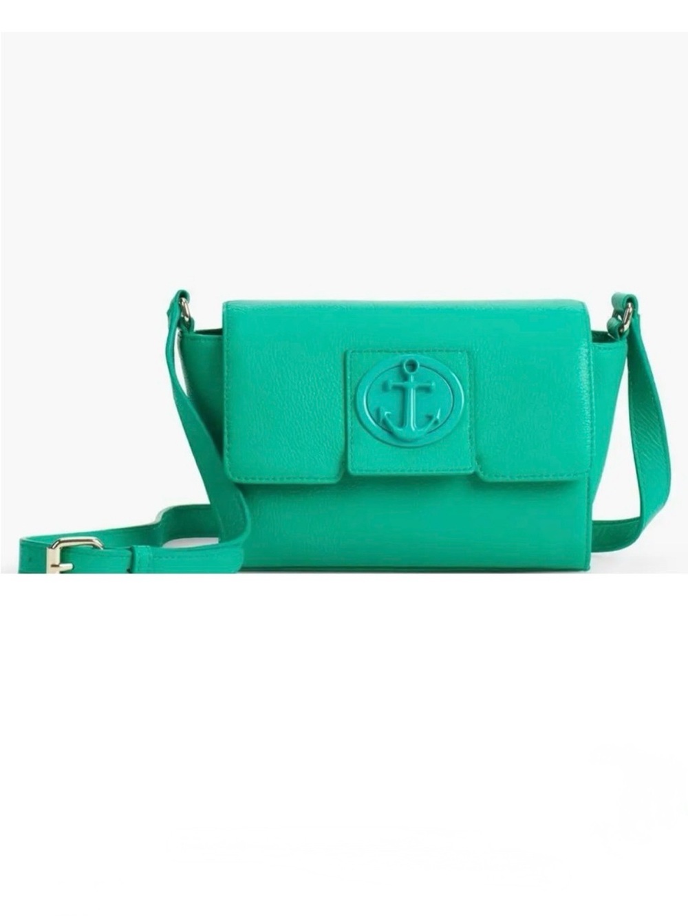 Talbots Green Turquoise Pebble Genuine Leather Crossbody Handbag Purse
